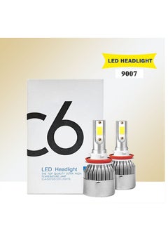 سي6 2 قطعة C6 9007 سيارة LED لمبة المصباح الكل في واحد التوصيل والتشغيل رئيس مجموعة تحويل الصمام الخفيفة  - Image 1