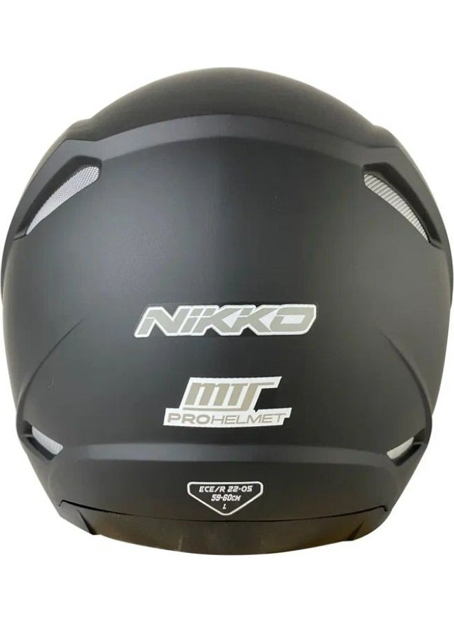 Ebakbak Motorcycle Ce Approved Helmet Inside Washable Helmet Matte Black  - Image 3