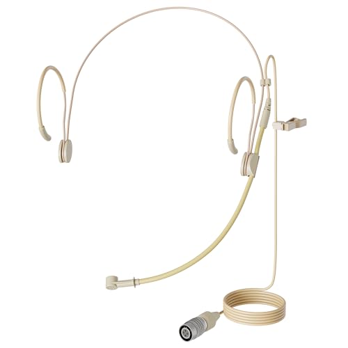 JK J K MIC-J 069 Earhook Headworn Headset Unidirectional Microphone Compatible with Audio Technica Wireless Bodypack Transmitter - Hirose 4Pin Plug - Image 1