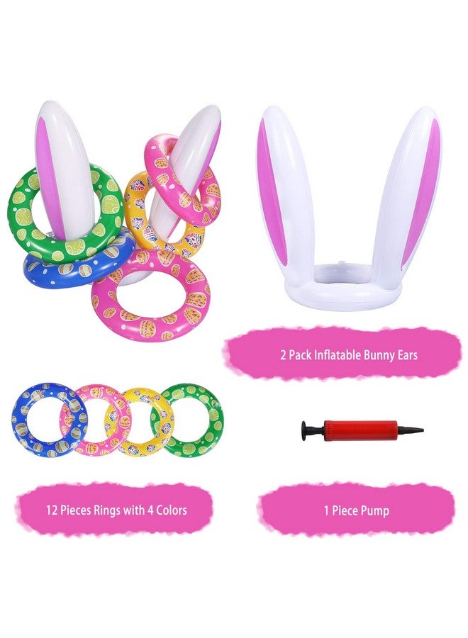 Max Fun Fun Easter Inflatable Bunny Ring Toss Games Inflatable Toss Game For Easter Party Favors Indoor Outdoor Games (Easter Bunny Ears Ring Toss) - Image 3