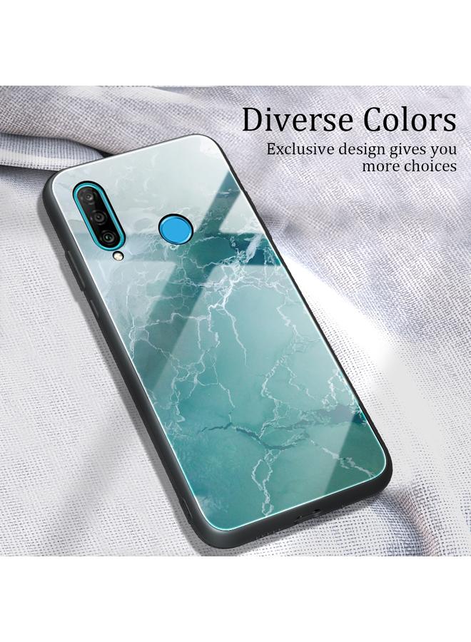 اس-توب جراب لهاتف Huawei P30 lite / nova 4e جراب واقٍ زجاجي بنمط رخامي - Image 2