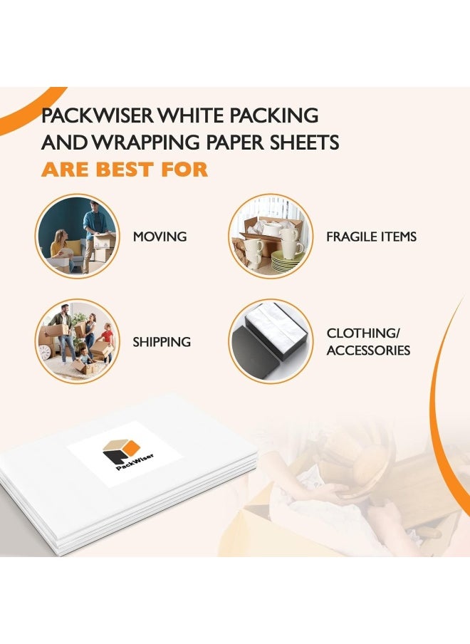 Premify White Tissue Wrapping Paper, 60 Sheets Of 50 X 70Cm Tissue Paper For T-Shirt, Dress, Abayas Wrapping, Birthday Gift Wrap, Diy Packaging, Wedding Decoration, Crafts Etc  - Image 4