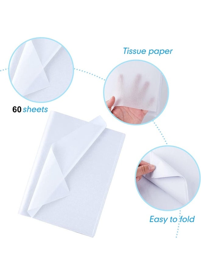 Premify White Tissue Wrapping Paper, 60 Sheets Of 50 X 70Cm Tissue Paper For T-Shirt, Dress, Abayas Wrapping, Birthday Gift Wrap, Diy Packaging, Wedding Decoration, Crafts Etc  - Image 3