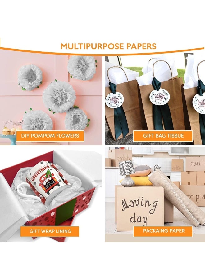 Premify White Tissue Wrapping Paper, 60 Sheets Of 50 X 70Cm Tissue Paper For T-Shirt, Dress, Abayas Wrapping, Birthday Gift Wrap, Diy Packaging, Wedding Decoration, Crafts Etc  - Image 5