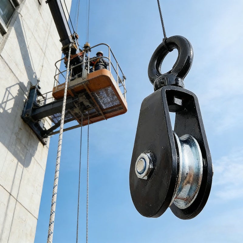 0.1 Ton Heavy Duty Black Stainless Steel Silent Bearing Pulley Set - Image 1