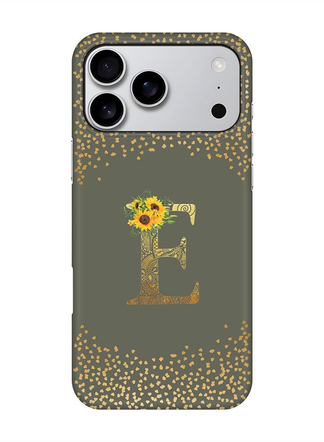 Stylizedd For iPhone 17 Pro Max,Case, [Compatible with MagSafe] Magnetic cover Slim fit Protection Matte, - Custom Floral Monogram - E  (Olive Green )
