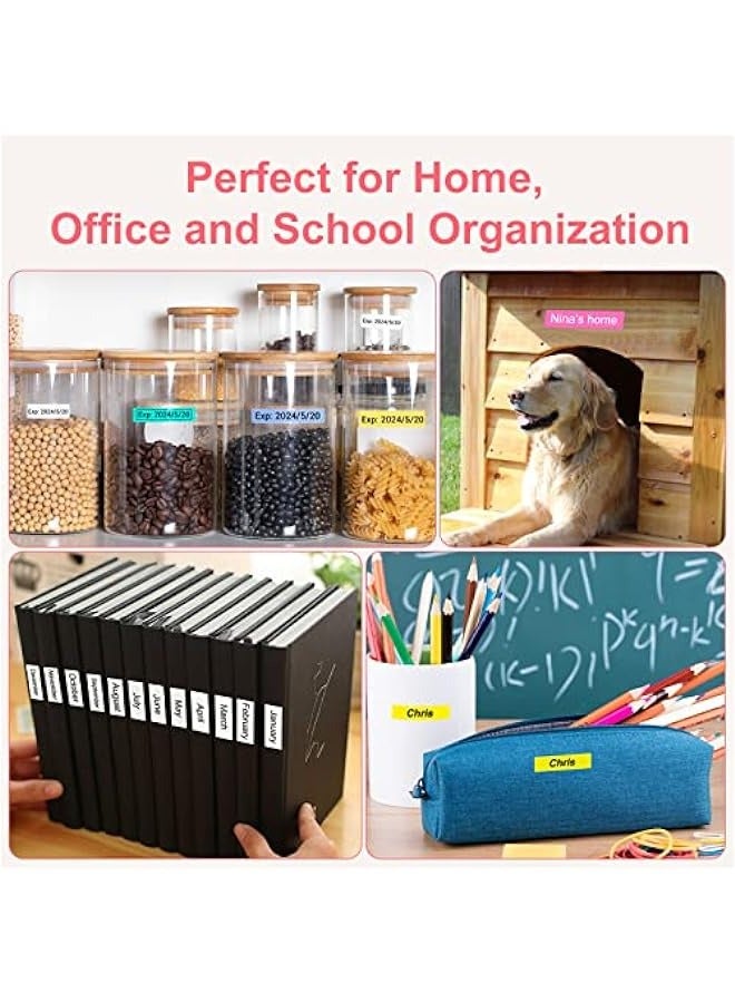 phomemo Label Maker Machine, Portable Label Maker, One-Touch Keys, Easy-to-Use, Handheld Labeler with Label Maker Refill and Adapter, for Home Office School Organization, Pink - Image 2