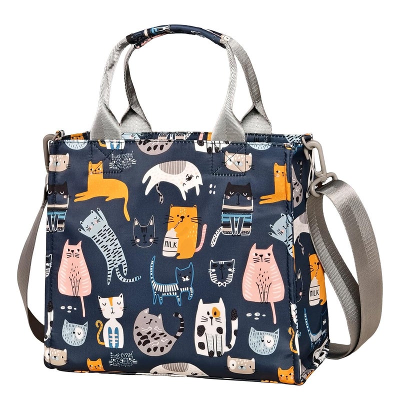 PHEBEN Store Small Diaper Bag Tote Waterproof Travel Mini Diaper Bag Multi-Function Baby Handbag Crossbody Purse(Cat Paradise) - Image 1