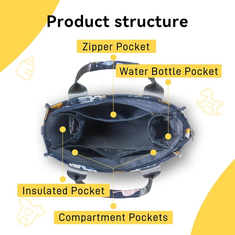 PHEBEN Store Small Diaper Bag Tote Waterproof Travel Mini Diaper Bag Multi-Function Baby Handbag Crossbody Purse(Cat Paradise) - Image 5