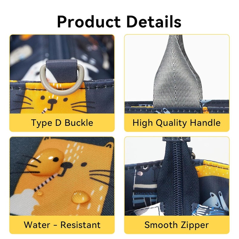 PHEBEN Store Small Diaper Bag Tote Waterproof Travel Mini Diaper Bag Multi-Function Baby Handbag Crossbody Purse(Cat Paradise) - Image 4