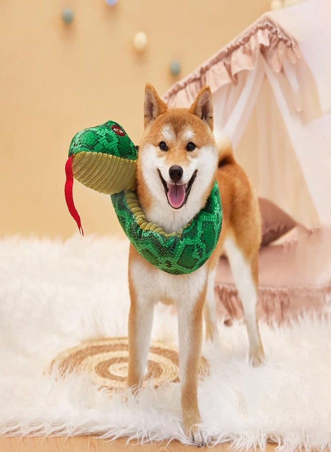 Ibluelover Snake Squeaky Dog Toy Plush Snake Dog Toy 3 Squeakers Doggie Interactive Toys Durable Stuffed Animal Chew Toys for Small, Middle, Big Dogs - Image 4