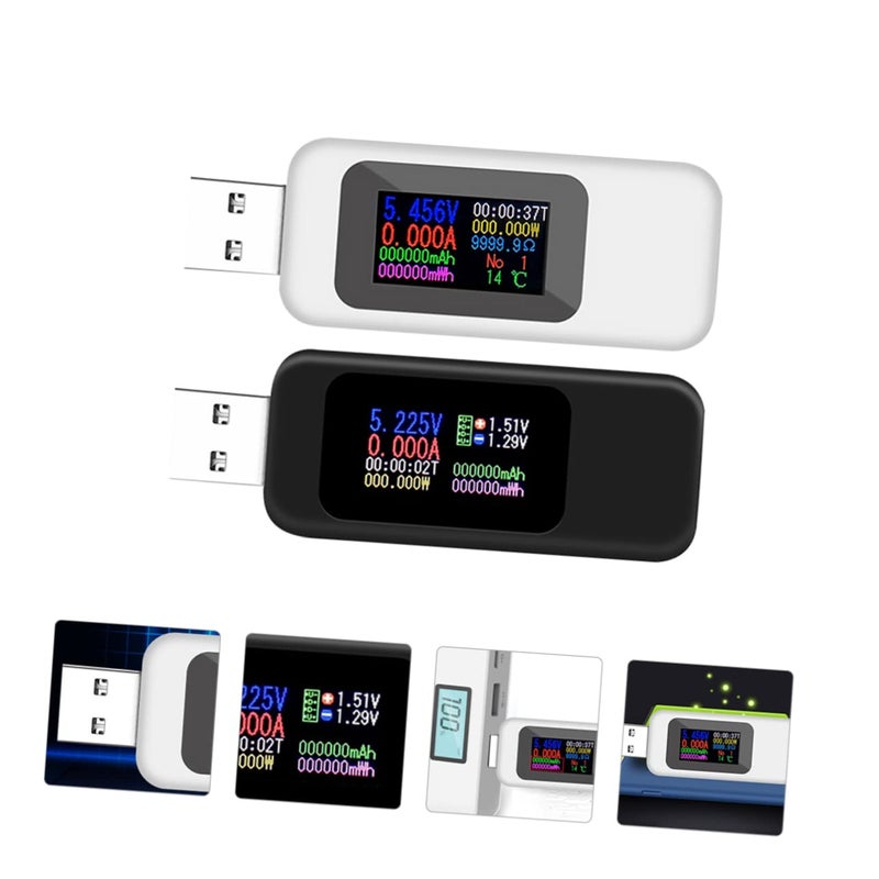 2 قطعة من اختبار جهد USB، فولتميتر رقمي بشاشة LCD للقياس الدقيق - Image 3