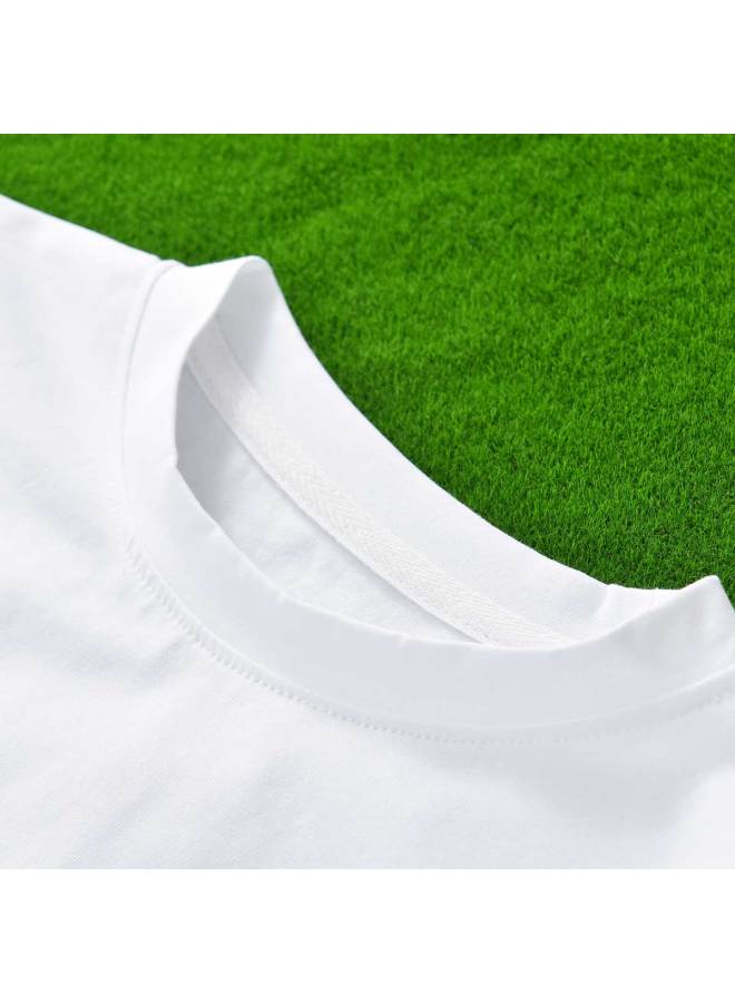 Bornbay summer Kids Cotton Short-sleeve Round-neck T-shirt - Loose & Breathable Top For Big Kids - Image 3