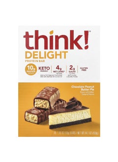 think! Think !, Delight Protein Bar, Chocolate Peanut Butter Pie , 10 Bars, 1.41 oz (40 g) Each  - Image 1