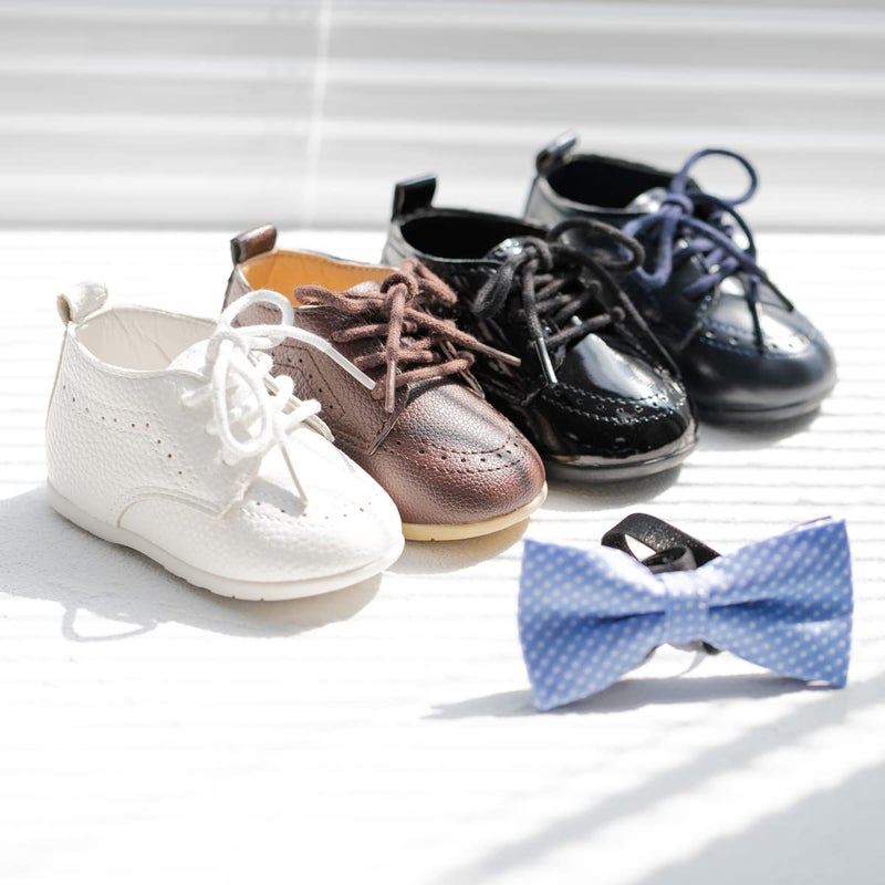 ohsofy Infant Baby Boy Oxford Shoes PU Leather Loafers Rubber and Soft Sole Wedding Dress Shoes Toddler Girl Baby Walking Shoes - Image 3