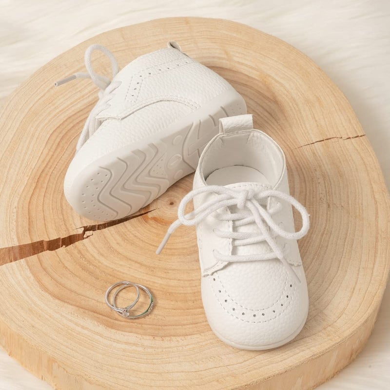 ohsofy Infant Baby Boy Oxford Shoes PU Leather Loafers Rubber and Soft Sole Wedding Dress Shoes Toddler Girl Baby Walking Shoes - Image 5