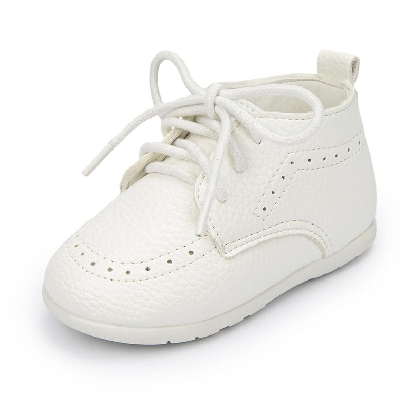 ohsofy Infant Baby Boy Oxford Shoes PU Leather Loafers Rubber and Soft Sole Wedding Dress Shoes Toddler Girl Baby Walking Shoes - Image 1