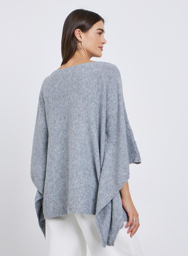 Styli Grey Oversized Knit Cape Sweater - Image 4