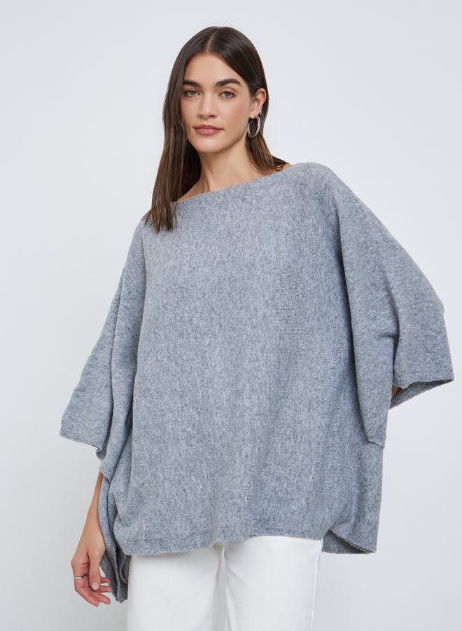 Styli Grey Oversized Knit Cape Sweater - Image 1