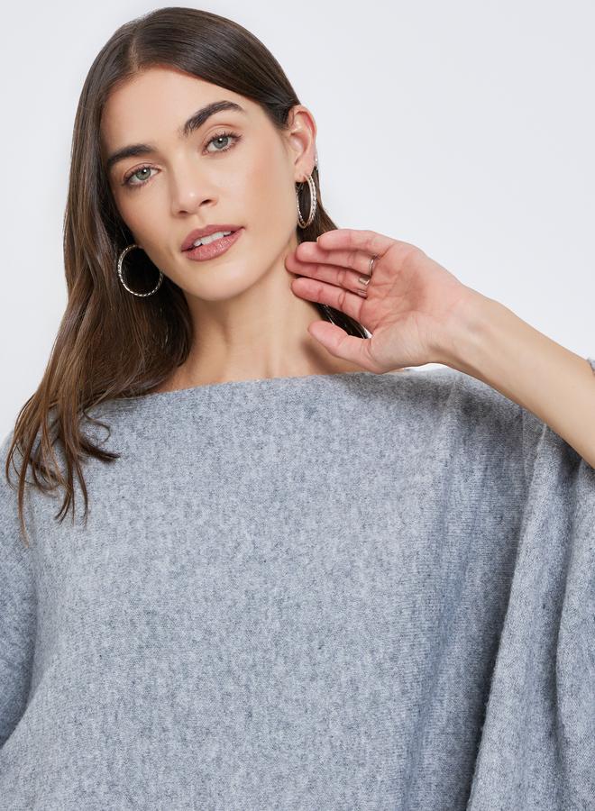 Styli Grey Oversized Knit Cape Sweater - Image 3