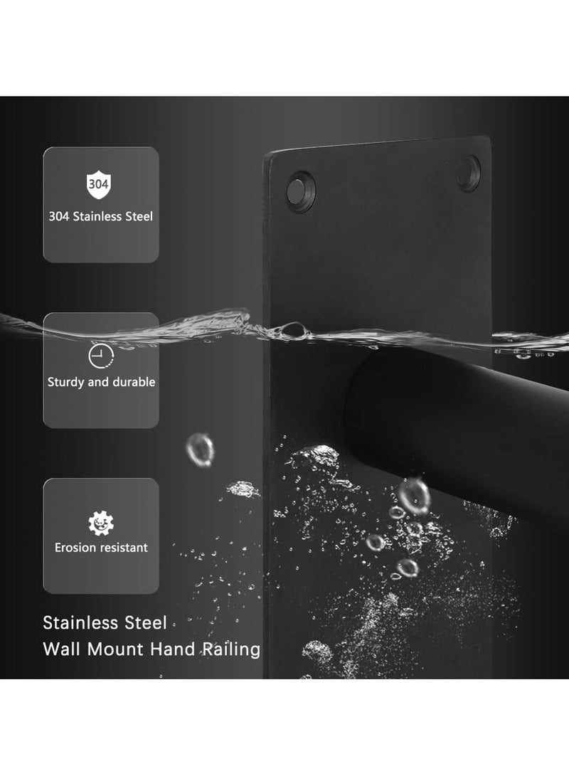 Handrails for Outdoor Steps Wall Mount, Railings for 1-3 Steps, U-Shaped Handrail with Matte Black Finished, Stair Handrails for Kids, Elderly, Pregnant Women, Disabled - Image 4