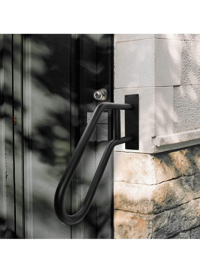 Handrails for Outdoor Steps Wall Mount, Railings for 1-3 Steps, U-Shaped Handrail with Matte Black Finished, Stair Handrails for Kids, Elderly, Pregnant Women, Disabled - Image 3