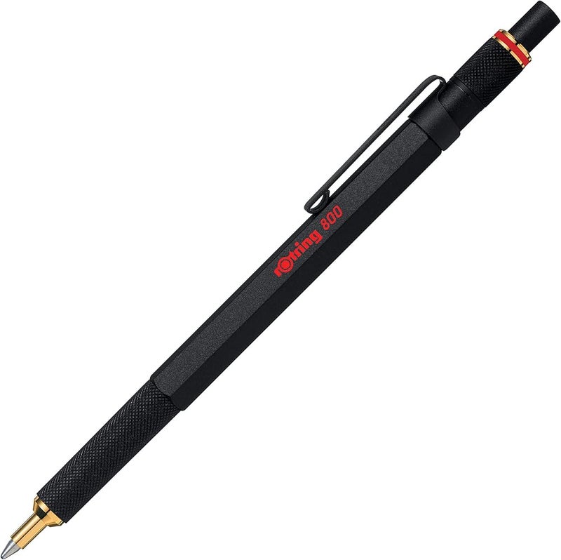 rOtring 800 Retractable Ballpoint Pen, Medium Point, Black, 1 Count (Pack of 1) - Image 1