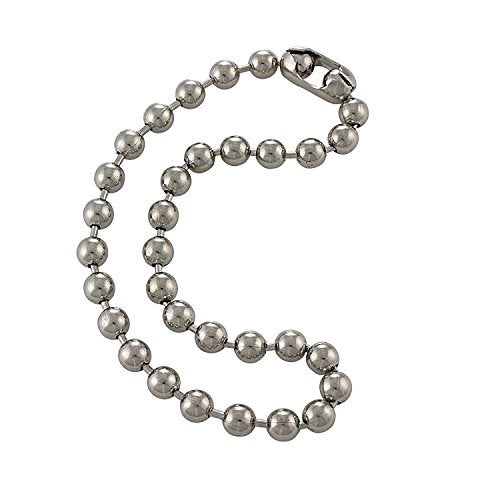 DragonWeave Jewelry 9.5mm Extra Large Silver Steel Ball Chain Mens Necklace with Extra Durable Color Protect Finish - 16 inches - Image 1