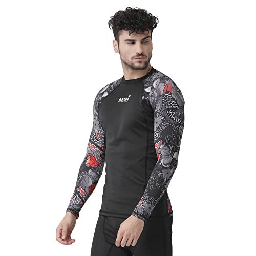 USI UNIVERSAL KOI Fish Rash Guard (411RK) (Small) Black - Image 2