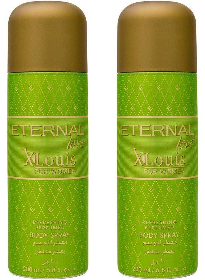 Eternal Love Body Spray Xlouis Women 200ml (Pack of 2) - Image 1