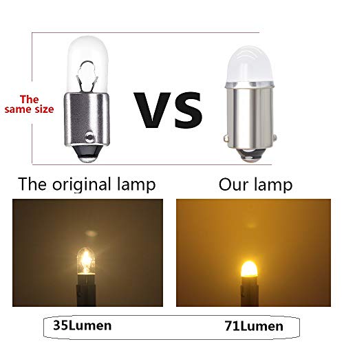 Yoper BA9S 53 57 1895 64111 LED Light Bulb for Car 12V Yellow - Image 4