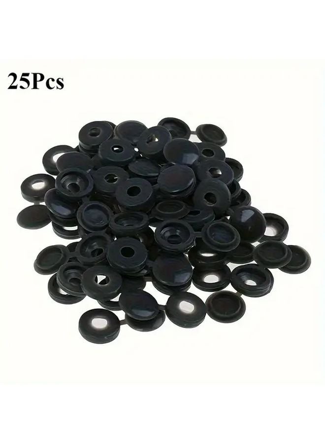 25Pcs Black Screw Cap Covers Furniture Hardware Decorative Protective Caps - Image 1