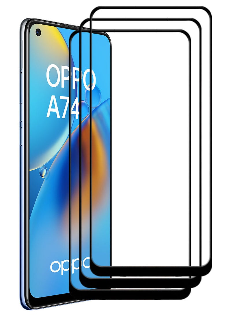 ACLIX 3 Pieces Antistatic ESD Dustproof Premium Quality High Definition Tempered Glass Screen Protector Designed For Oppo A74 - Image 1