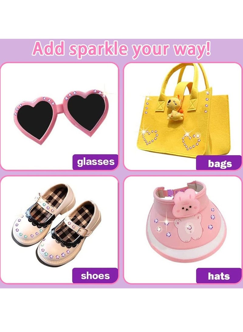 MIXDE مجموعة فاخرة لتزيين جواهر الشعر، مجموعة فاخرة مكونة من 240 جوهرة للفتيات، مجموعة ألعاب التظاهر للعب الجواهر، مجموعة أدوات تصفيف الشعر للفتيات بنفسك، أحذية، أداة تصفيف الأزياء الماسية - Image 5