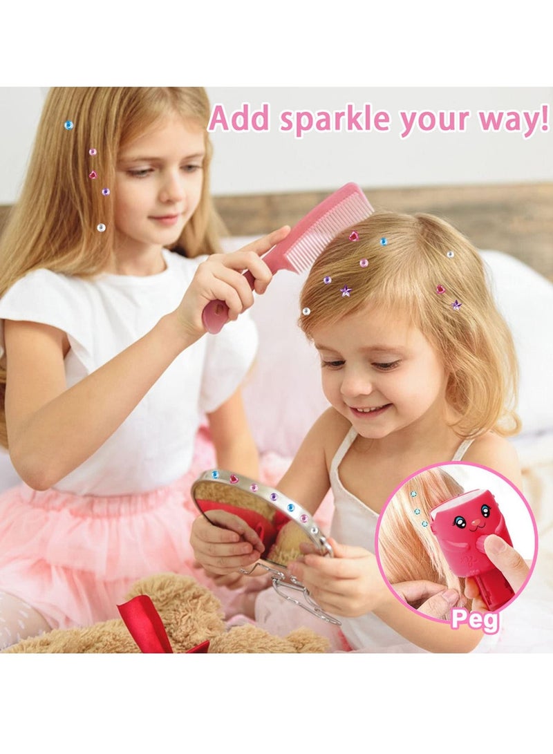 MIXDE مجموعة فاخرة لتزيين جواهر الشعر، مجموعة فاخرة مكونة من 240 جوهرة للفتيات، مجموعة ألعاب التظاهر للعب الجواهر، مجموعة أدوات تصفيف الشعر للفتيات بنفسك، أحذية، أداة تصفيف الأزياء الماسية - Image 4