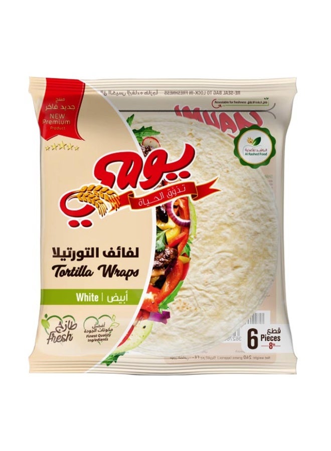 Tortilla Wraps, 6 White Wraps - 240g, Saudi Arabia