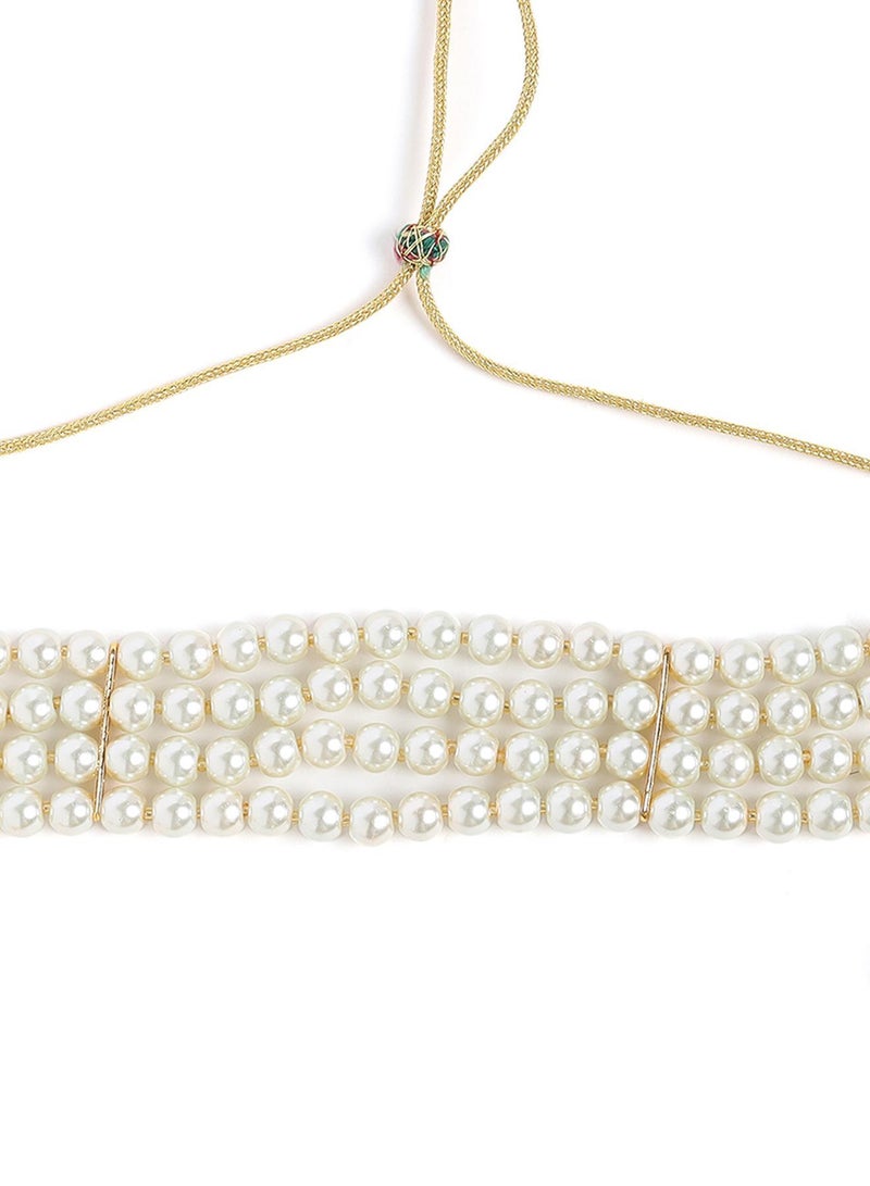 SOHI White Pearl Artificial Jewellery Set - Image 5