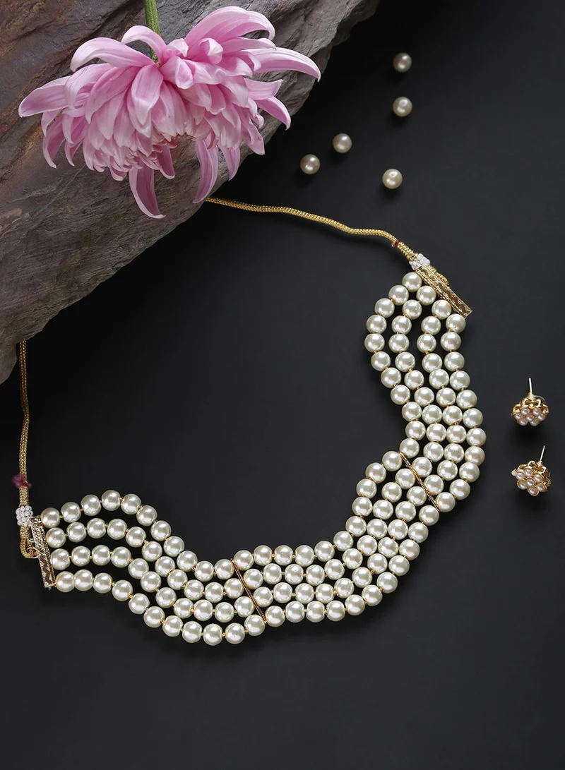Sohi  White Pearl Artificial Jewellery Set for Women | Best Price UAE