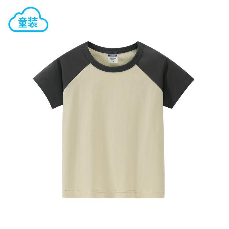 Manufacturer Kidsren'S T-Shirt 200G Pure Cotton Raglan Round Neck Short-Sleeved T-Shirt Student Printed Diy Activity Clothing - Image 1