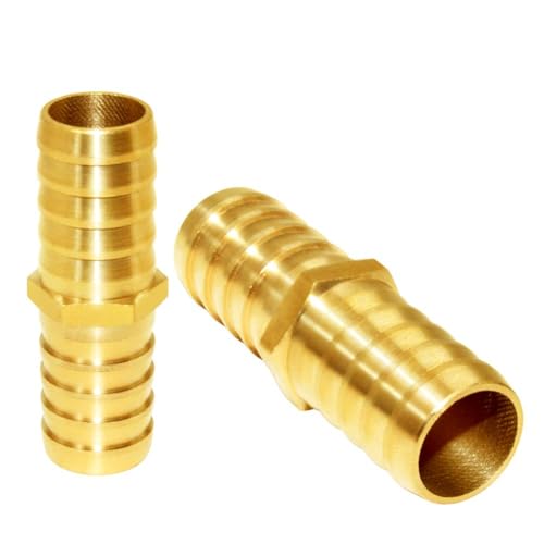 JoyTube Brass Hose Barb Fitting Metals Splicer Mender, 5/8" Barb Hose Union Fuel Gas Water Air (Pack of 6) - Image 3