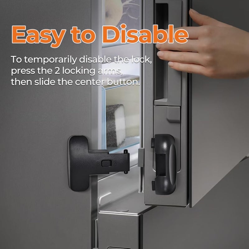 YCT Child Proof Refrigerator Freezer Door Lock Apply to Max 125mm Sealing Strip for Toddlers and Kids no Tools Need or Drill Grey 1PCS - Image 5