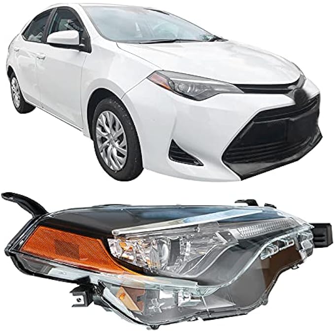 LABLT Headlights Replacement For 2017 2018 2019 Toyota Corolla Le Eco L Le Models Headlight Right Passenger Side - Image 1