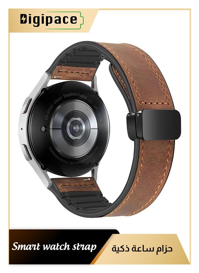 Digipace Leather Band Compatible  with Huawei Watch 22mm Leather Replacement Strap Magnetic Buckle  - Image 1