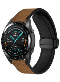 Digipace Leather Band Compatible  with Huawei Watch 22mm Leather Replacement Strap Magnetic Buckle  - Image 2