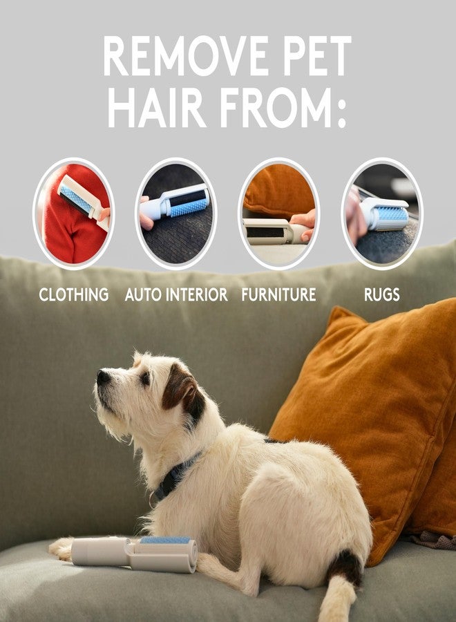 Flint 4-in-1 Ultimate Pet Hair Removal - Silicone Brush, Lint Brush, Fuzz Rake, Reusable Lint Roller (70 Sheet Refill) Pet Hair Remover for Home/Travel, Flint Lint Rollers w/Revolving Shield - Image 5
