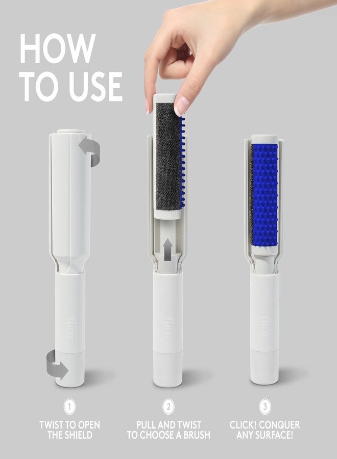 Flint 4-in-1 Ultimate Pet Hair Removal - Silicone Brush, Lint Brush, Fuzz Rake, Reusable Lint Roller (70 Sheet Refill) Pet Hair Remover for Home/Travel, Flint Lint Rollers w/Revolving Shield - Image 3