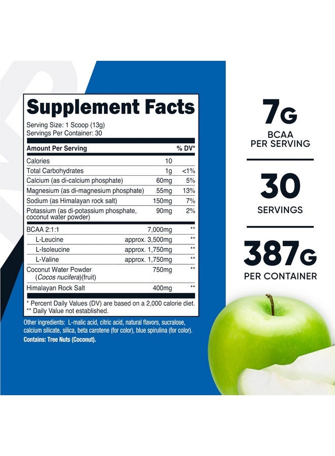 Nutricost BCAA + Hydration Powder (Green Apple) 30 Servings - Branched Chain Amino Acids with Hydration Complex - Gluten-Free, Non-GMO - Image 2