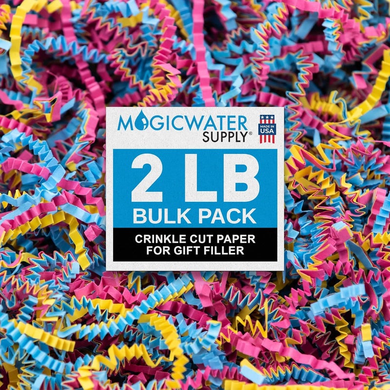 MagicWater Supply MagicWater Crinkle Cut Paper for Gift Baskets - 2LB - Fiesta Blend - Perfect for Shredded Paper Filler, Basket Filler, Gift Boxes, Bridesmaid Gifts, Christmas Stuffers & More – Ideal for All Occasions - Image 1