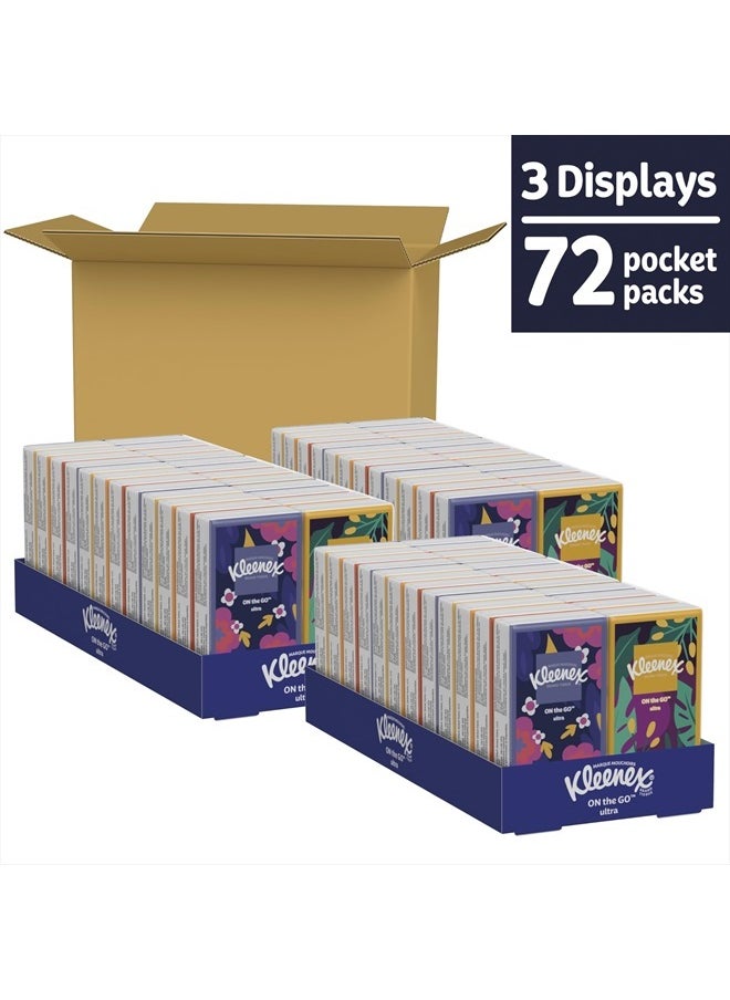 Kleenex On-The-Go Facial Tissues, 72 On-The-Go Packs (3 Trays of 24 Packs), 10 Tissues per Box (720 Total Tissues), 3-Ply, Packaging May Vary  - Image 2