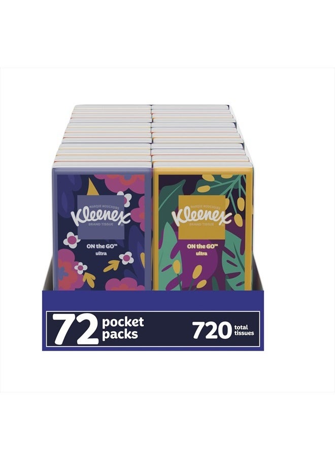 Kleenex On-The-Go Facial Tissues, 72 On-The-Go Packs (3 Trays of 24 Packs), 10 Tissues per Box (720 Total Tissues), 3-Ply, Packaging May Vary  - Image 1